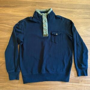 Polo Ralph Lauren Pullover Large Navy Mock Neck Workwear Style